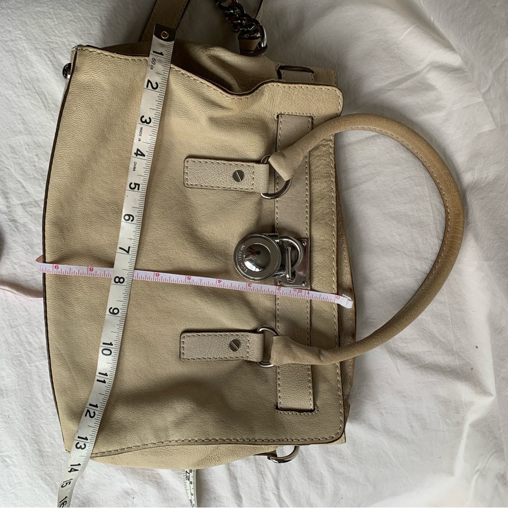 Chic Michael Kors Vintage Leather Cream Satchel Bag - Picture 7 of 8